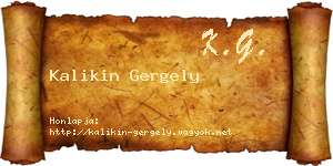 Kalikin Gergely névjegykártya